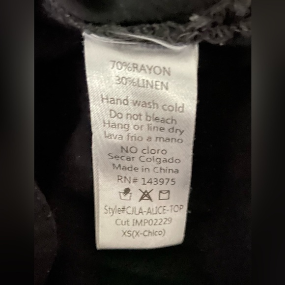 Carly Jean Los Angeles Black Alice Boho Blouse Size XS - Picture 8 of 8